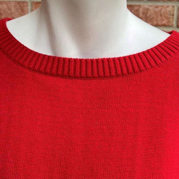 Michael Kors Red Blaze Cotton/Polyester Blend Knit Pullover Sweater - Picture 3 of 11